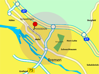 Wegweiser Restaurant Poseidon in Bremen-Gröpelingen